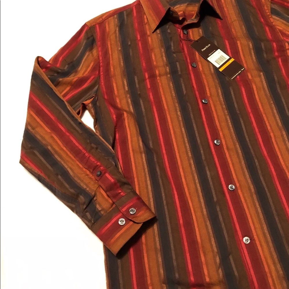Perry Ellis button down shirt stripe multicolored - Picture 3 of 8